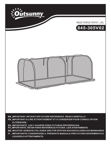 Outsunny 845-305V02 7' L x 3' W x 2.5' H Portable Tunnel Greenhouse Mode d'emploi | Fixfr