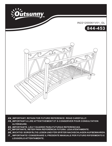 Outsunny 844-453 3.3' Classic Garden Metal Bridge Mode d'emploi | Fixfr