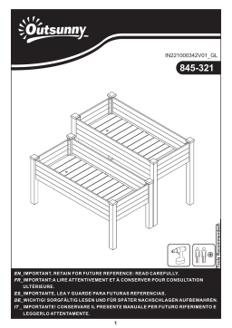 Outsunny 845-321 2-Level Raised Garden Bed Elevated Wood Planter Box Stand Mode d'emploi