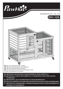 PawHut D51-125 Wooden Indoor Rabbit Hutch Elevated Cage Habitat Mode d'emploi