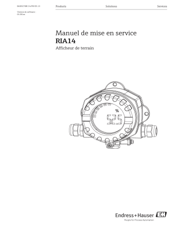 Endres+Hauser RIA14 Mode d'emploi | Fixfr