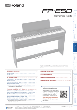 Roland FP-E50 Digital Piano Manuel utilisateur