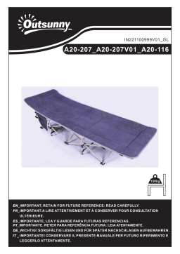 Outsunny A20-207CG Outdoor Double Camping Cot Foldable Bed Mode d'emploi