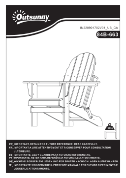 Outsunny 84B-663WT Outside Patio & Backyard Lounge Folding Adirondack Chair Mode d'emploi