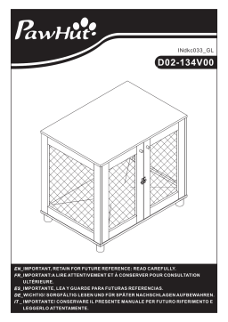 PawHut D02-134V00WT Dog Crate Furniture Mode d'emploi