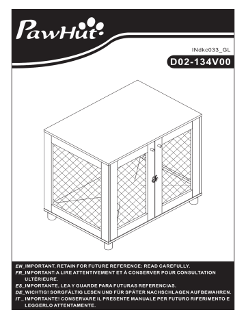 PawHut D02-134V00WT Dog Crate Furniture Mode d'emploi | Fixfr