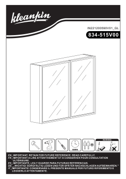 kleankin 834-515V00ND Bamboo Wall-Mounted Bathroom Medicine Cabinet Mode d'emploi
