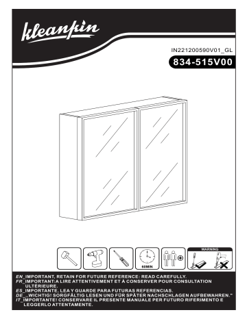 kleankin 834-515V00ND Bamboo Wall-Mounted Bathroom Medicine Cabinet Mode d'emploi | Fixfr