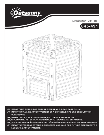 845-491YL | Outsunny 845-491 Garden Compost Bin Mode d'emploi | Fixfr