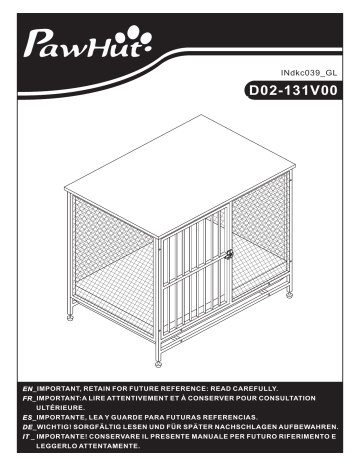 PawHut D02-131V00AK Dog Crate Furniture Mode d'emploi | Fixfr