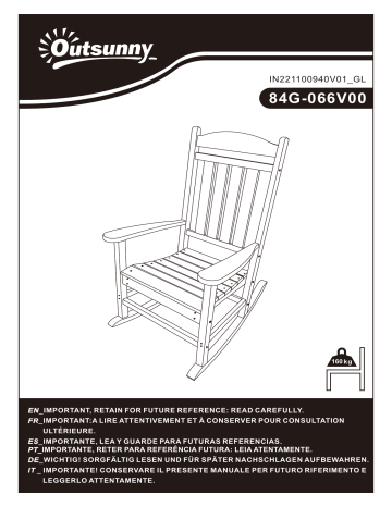 84G-066V00WT | Outsunny 84G-066V00BK Outdoor Rocking Chairs Mode d'emploi | Fixfr