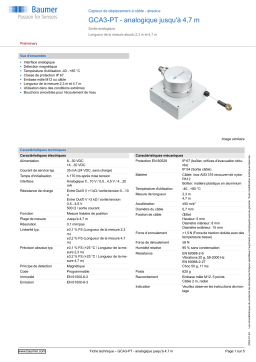 Baumer GCA3-PT - analog up to 4.7 m Cable transducer - absolute Fiche technique