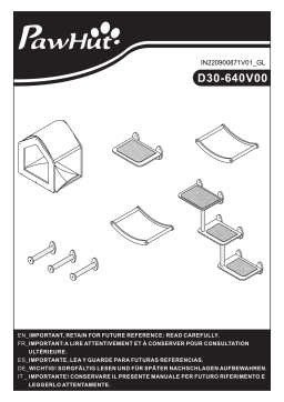 PawHut D30-640V00AK 8pc Cat Wall Shelves Mode d'emploi