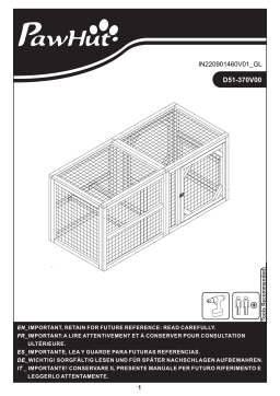 PawHut D51-370V00OG 55" Wooden Chicken Coop Mode d'emploi