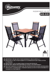 Outsunny 84B-926 5 Piece Outdoor Dining Furniture Set Mode d'emploi