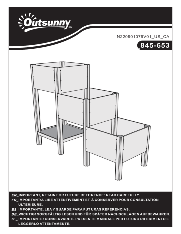 Outsunny 845-653 3 Tier Raised Garden Bed Mode d'emploi | Fixfr