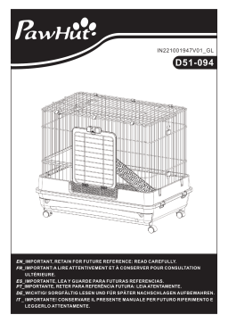 PawHut D51-094PK 2-Level Small Animal Cage Rabbit Hutch Mode d'emploi