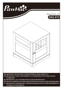 PawHut D02-072WT Wooden & Wire Dog Crate Mode d'emploi