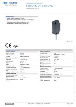 Baumer IF200.D10L-Q41.UAMT.71CV Inductive distance sensor Fiche technique