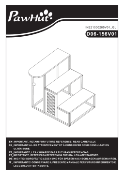 PawHut D06-156V01CW 20" 3 Steps Cat Stairs Mode d'emploi