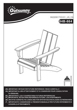 Outsunny 84B-664BK Outdoor Plastic Adirondack Chair Backyard Lounge Chair Mode d'emploi