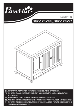 PawHut D02-128V00ND Wooden Dog Crate Mode d'emploi