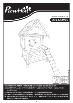 PawHut D30-672V00CG Outdoor Cat House Mode d'emploi