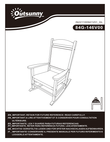 Outsunny 84G-146V00CG Outdoor Rocking Chairs Mode d'emploi | Fixfr