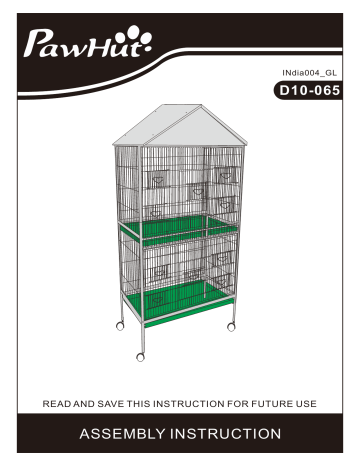 PawHut D10-065 Wrought Metal Bird Cage Feeder Mode d'emploi | Fixfr