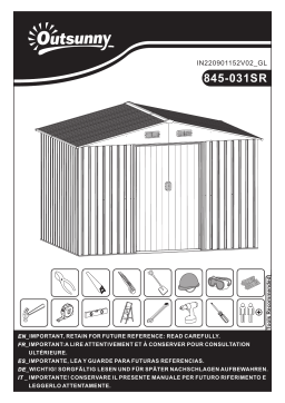 Outsunny 845-031YL 9' x 6.5' x 6.5' Outdoor Backyard Garden Tool Shed Mode d'emploi