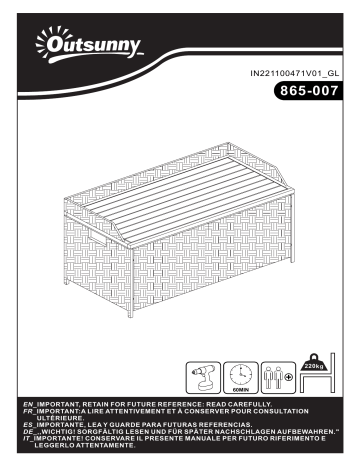 Outsunny 865-007CF Outdoor Storage Bench Wicker Deck Boxes Mode d'emploi | Fixfr