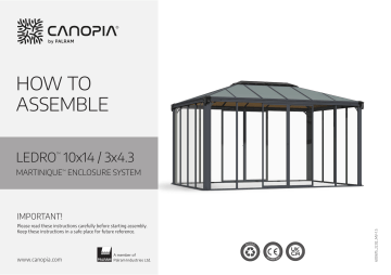 Canopia by Palram 705760 Ledro 10 ft. x 14 ft. Gray/Bronze Closed Gazebo / Hot Tub Enclosure and Solarium Mode d'emploi | Fixfr