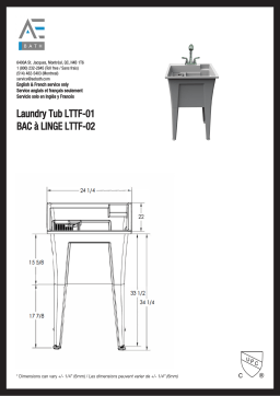 Unbranded 240203 Selene 24.25 in. x 22 in. Free-Standing Polypropylene Laundry Tub spécification