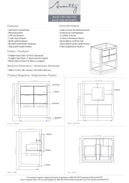 Avanity ALLIE-V30-TGS Allie 30 in. W x 21.5 in. D x 34 in. H Bath Vanity Cabinet Only spécification