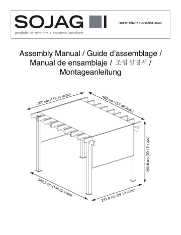 Sojag 500-9167801 Yamba 10 ft. x 13.3 ft. Fabric Pergola Mode d'emploi | Fixfr