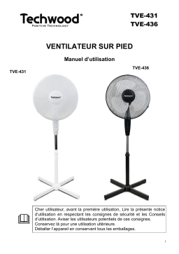 Techwood TVE-431 Ventilateur 40cm sur Pied Manuel utilisateur