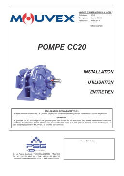 Mouvex 1010-C00 Pompe CC20 Manuel utilisateur