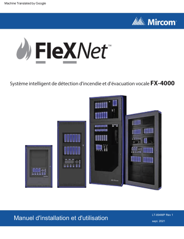LT-894MPF-FleX-Net-FX-4000 | Mircom LT-894MP-FleX-Net-FX-4000 Manuel utilisateur | Fixfr