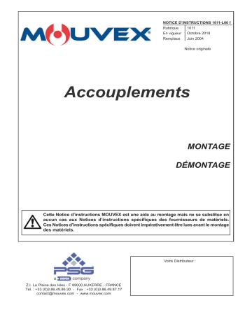 Mouvex 1011-L00 Accouplements Manuel utilisateur | Fixfr