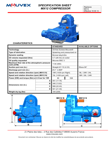 Mouvex MX12 - R00 Manuel utilisateur | Fixfr