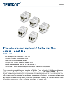 Trendnet TC-K05LC LC Duplex Fiber Optic Keystone Coupler Jacks– 5-Pack Fiche technique