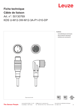 Leuze KDS U-M12-3W-M12-3A-P1-010-DP Verbindungsleitung Manuel utilisateur