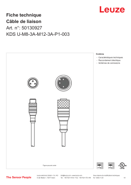 Leuze KDS U-M8-3A-M12-3A-P1-003 Verbindungsleitung Manuel utilisateur