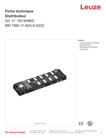 Leuze MD 798i-11-82/L5-2222 Verteiler Manuel utilisateur | Fixfr