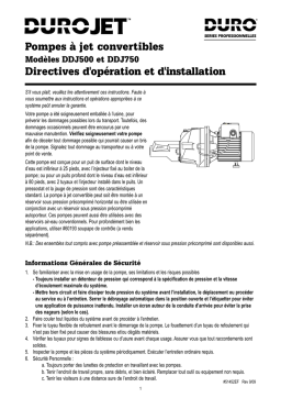 WaterGroup DuroJet Convertible Jet Pumps 51452 Manuel du propriétaire