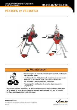 Victaulic Style 416FS/FSD Field Fabrication Roll Grooving Tool Manuel utilisateur