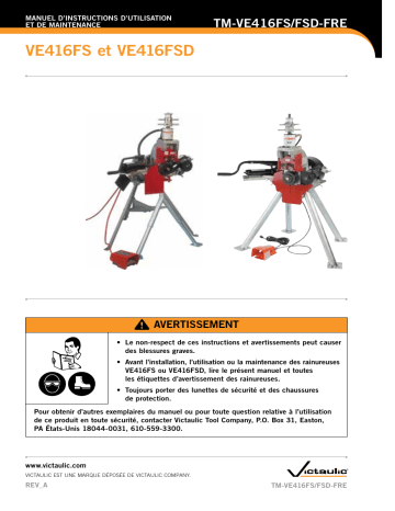 Victaulic Style 416FS/FSD Field Fabrication Roll Grooving Tool Manuel utilisateur | Fixfr
