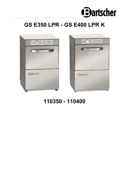 Bartscher 110350 Dishwasher GS E350 LPR Mode d'emploi