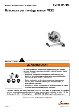 Victaulic VE12/VE12S Field Portable Roll Grooving Tool Tool Manuel utilisateur