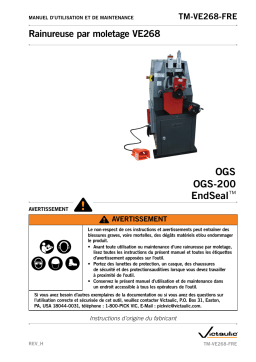 Victaulic VE268 Shop Fabrication Roll Grooving Tool Tool Manuel utilisateur